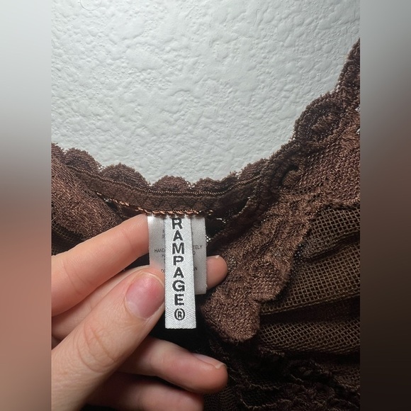 Rampage Brown Lace sheer Camisole - Picture 3 of 5